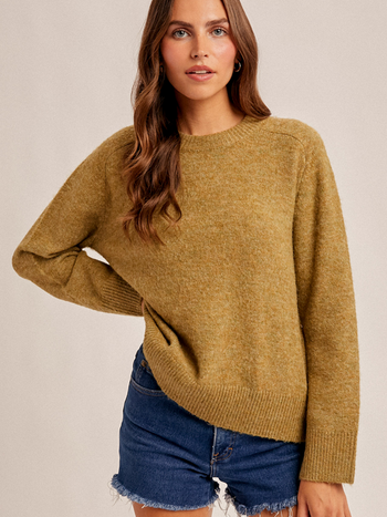 Hem & Thread Relaxed Crew Neck Sweater