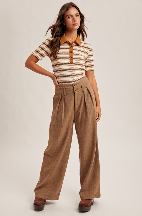 Hem & Thread Retro Stripe Polo Top