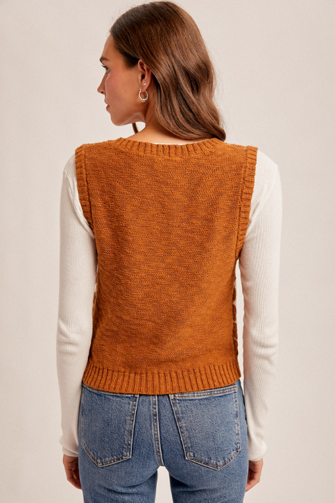 Hem & Thread Checked Sweater Vest