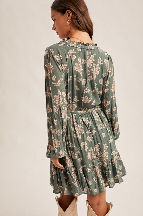 Hem & Thread Floral Tie Side Dress