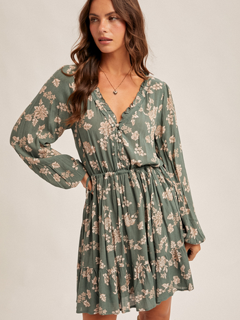 Hem & Thread Floral Tie Side Dress