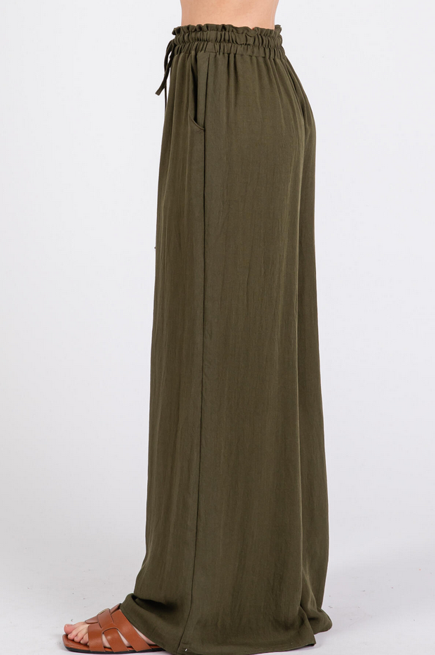 Final Touch Wide Leg Drawstring Pants
