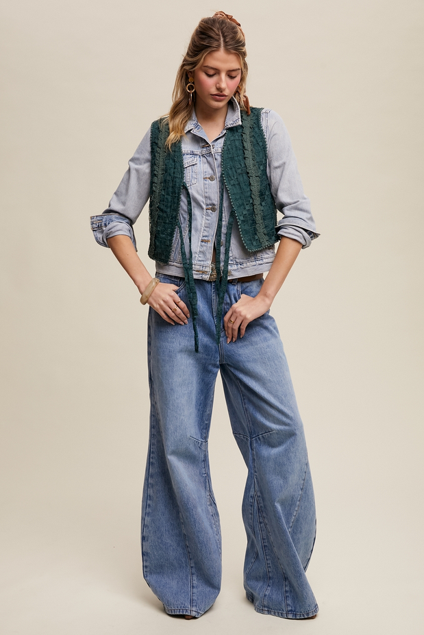 Listicle Embroidered Lace Vest