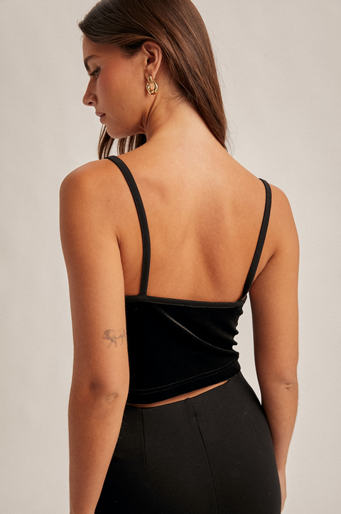 Hem & Thread Velvet Daisy Button Top