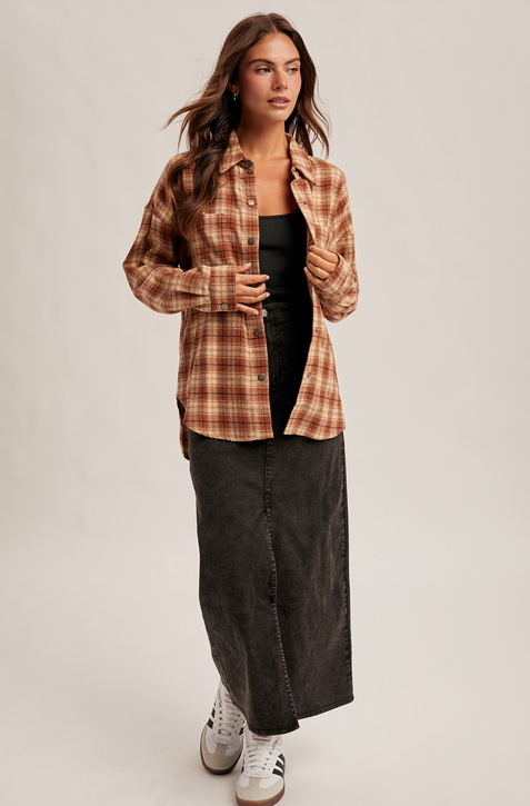 Hem & Thread Snap Up Plaid Flannel