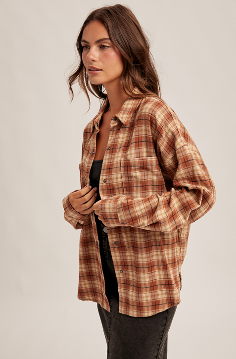Hem & Thread Snap Up Plaid Flannel