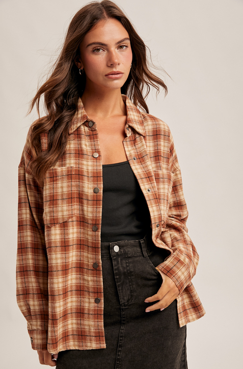 Hem & Thread Snap Up Plaid Flannel