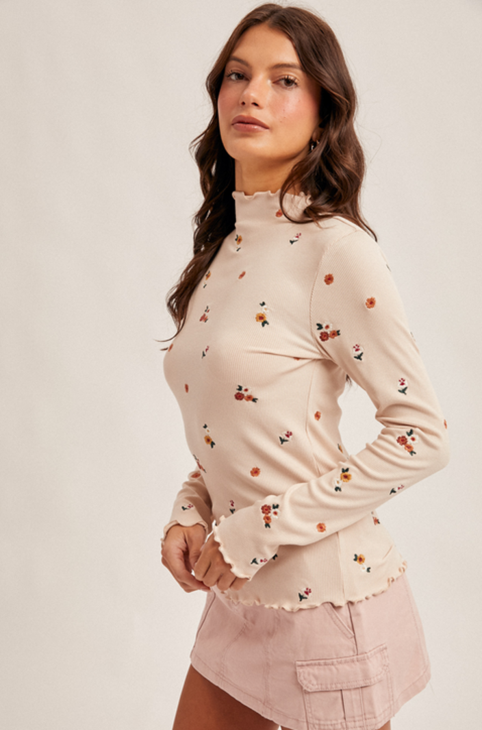 Hem & Thread Embroidered Floral Top
