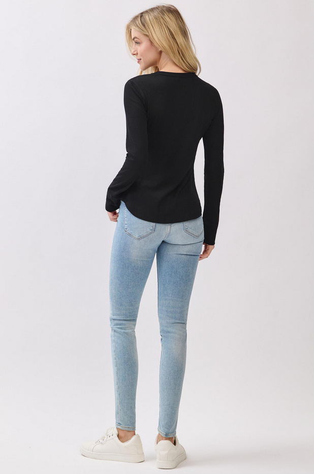 Final Touch Fitted Long Sleeve Ribbed Top