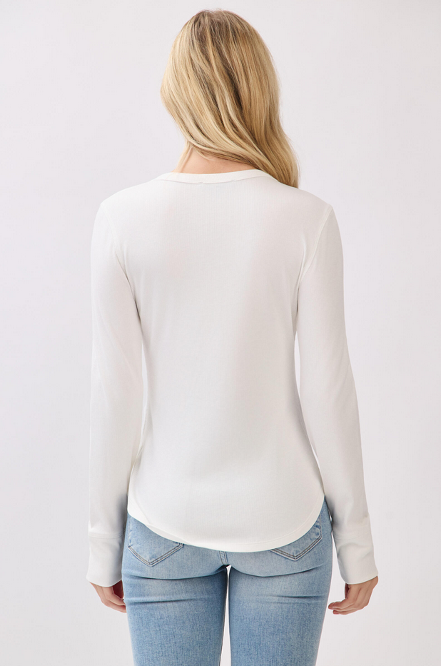 Final Touch Fitted Long Sleeve Ribbed Top