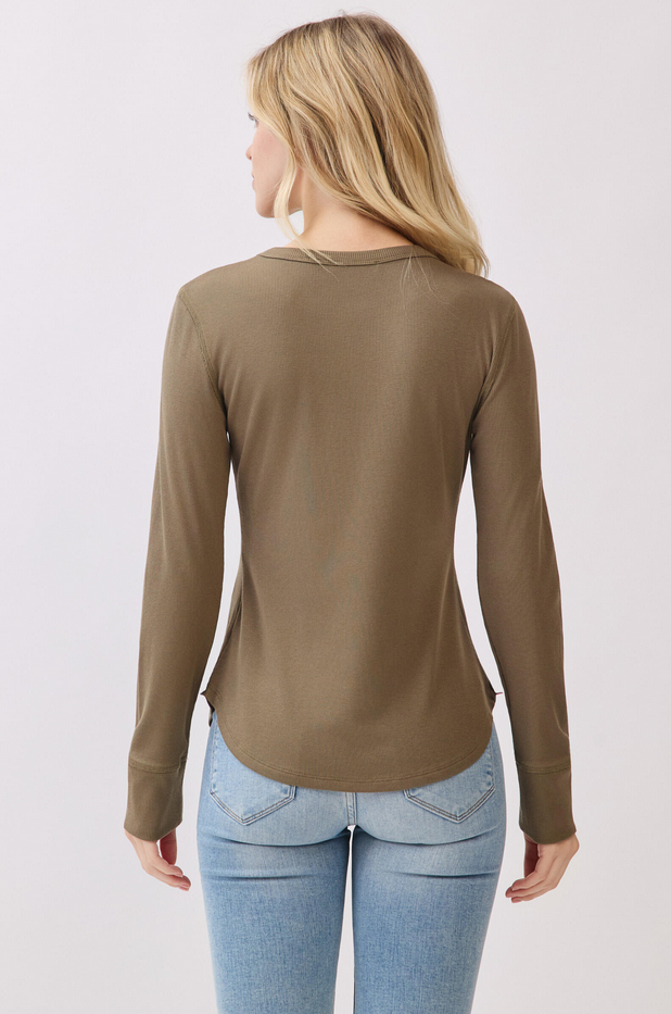 Final Touch Fitted Long Sleeve Ribbed Top