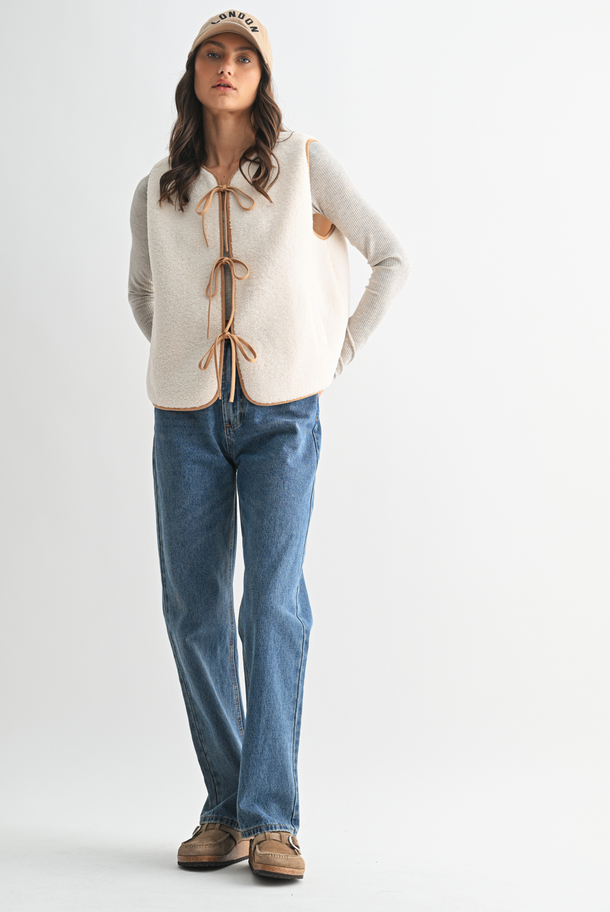 Wishlist Tie Front Fleece Vest