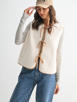 Wishlist Tie Front Fleece Vest