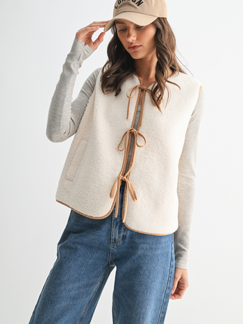 Wishlist Tie Front Fleece Vest