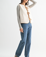 fleece vest with tie