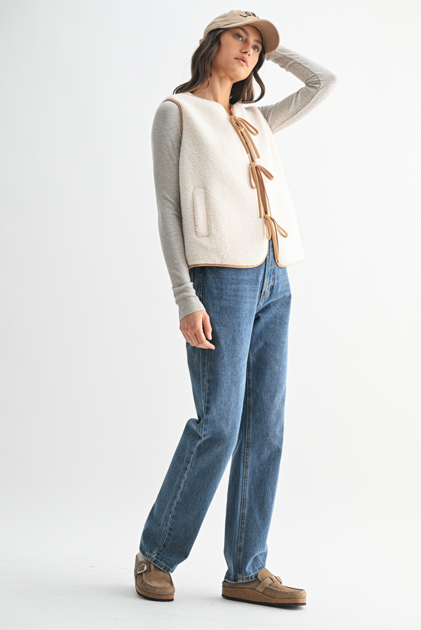 Wishlist Tie Front Fleece Vest