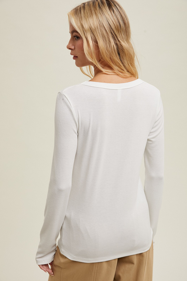 Wishlist Ribbed Scoop Neck Top