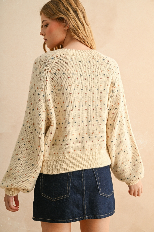 Miou Muse Confetti Heart Cardigan