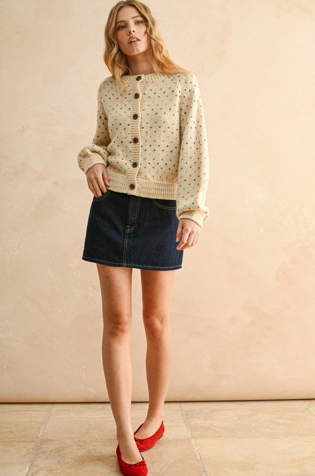 Miou Muse Confetti Heart Cardigan