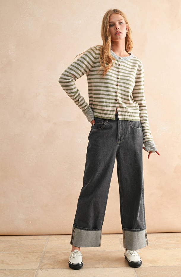 Miou Muse Contrast Stripe Cardigan