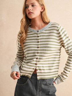 Miou Muse Contrast Stripe Cardigan