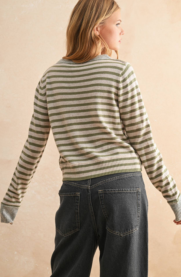 Miou Muse Contrast Stripe Cardigan