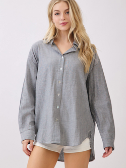 Final Touch Houndstooth + Stripes Button Up