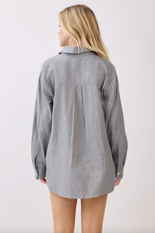 Final Touch Houndstooth + Stripes Button Up