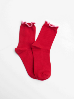 Tiepology Two Tone Ruffle Edge Socks