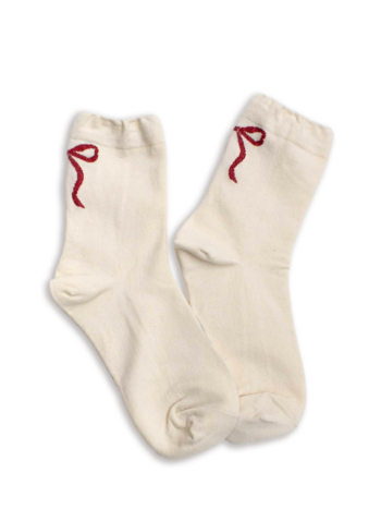 Tiepology Red Ribbon Bow Socks