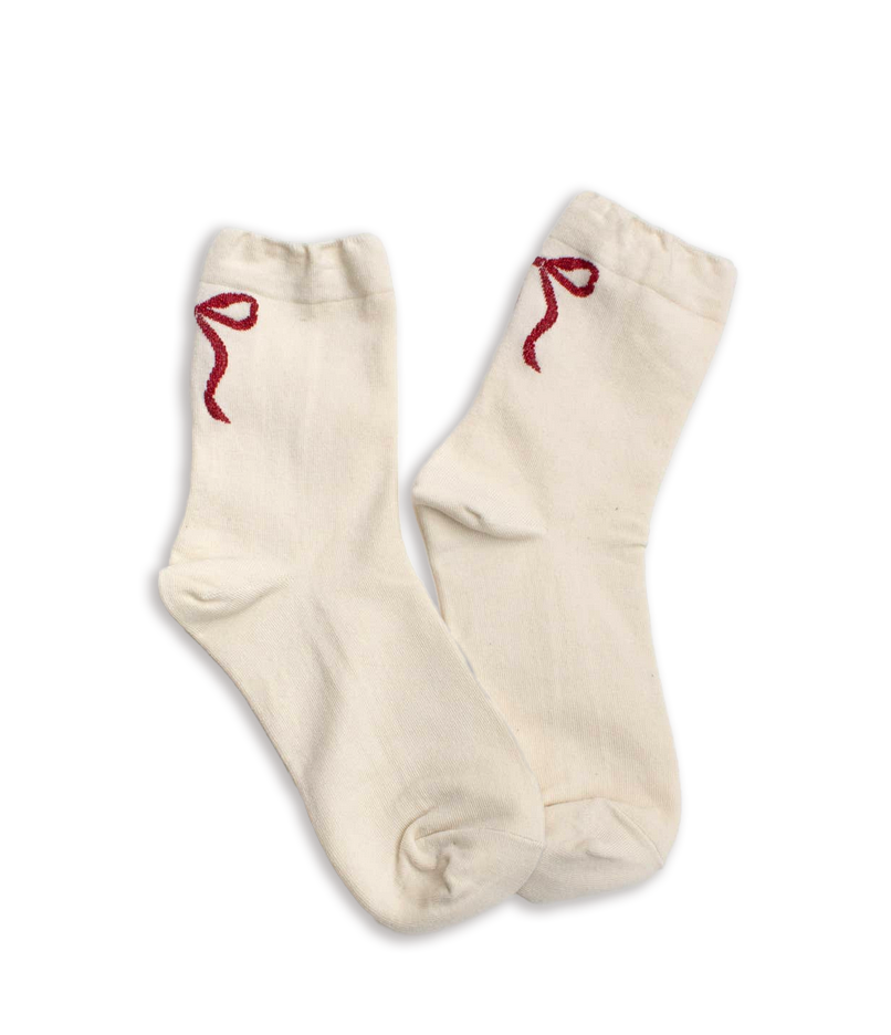 Tiepology Holiday Ribbon Bow Socks