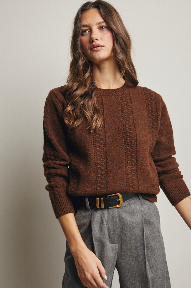 Listicle Cable Stitch Sweater
