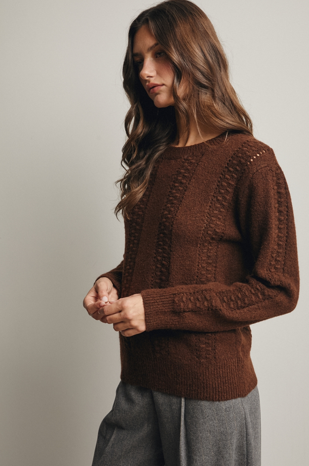 Listicle Cable Stitch Sweater
