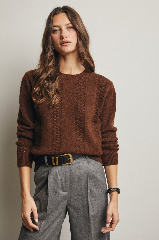 Listicle Cable Stitch Sweater