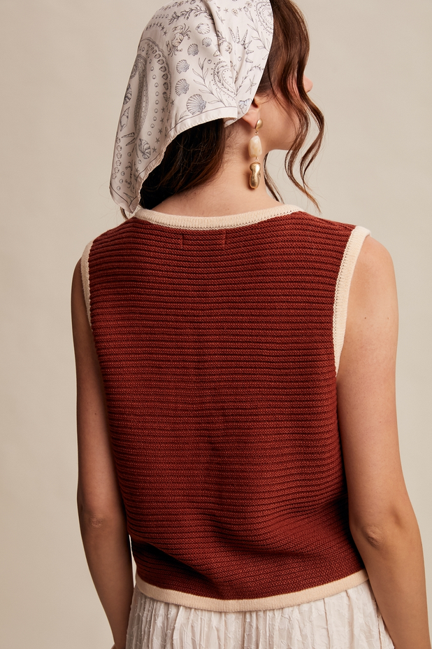 Listicle Tie Front Knit Vest