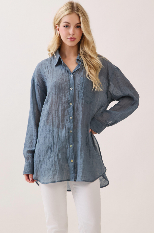 Final Touch Light Weight Button Up