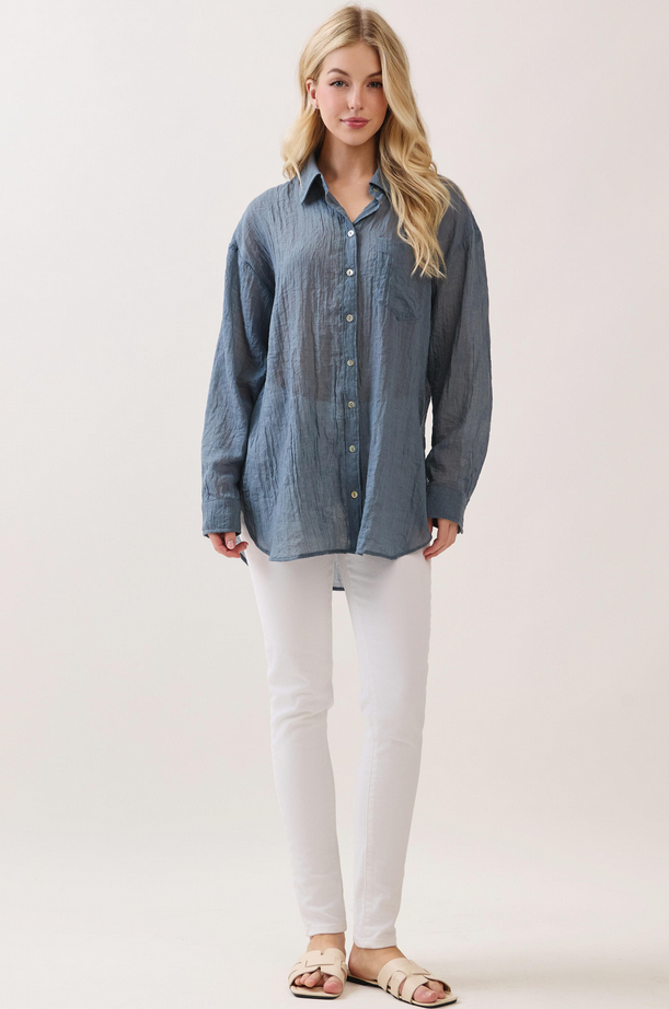 Final Touch Light Weight Button Up