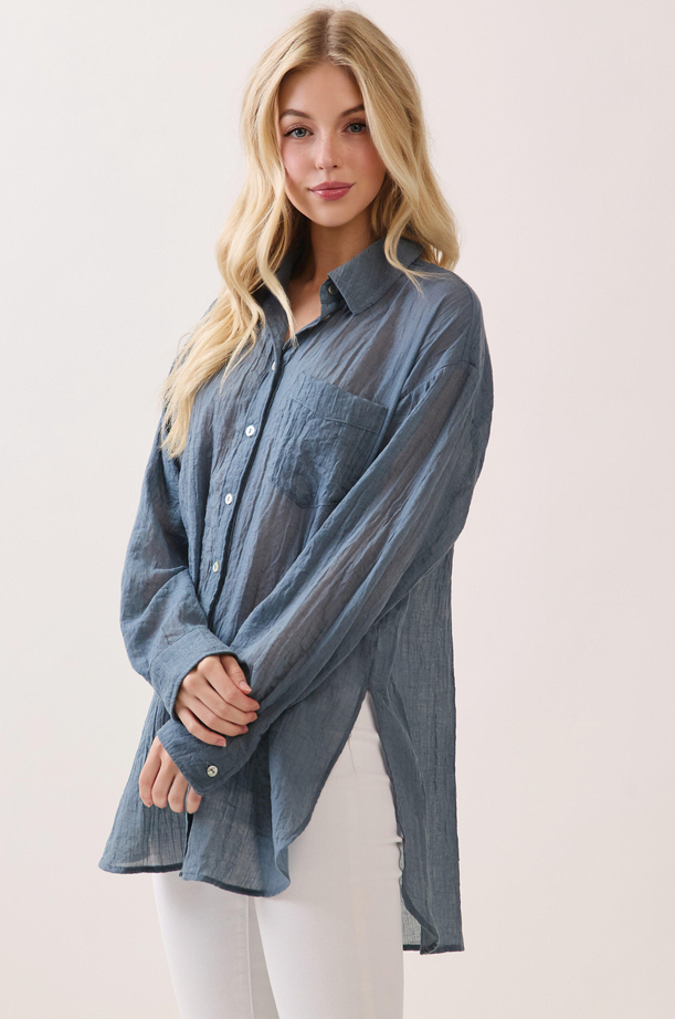 Final Touch Light Weight Button Up