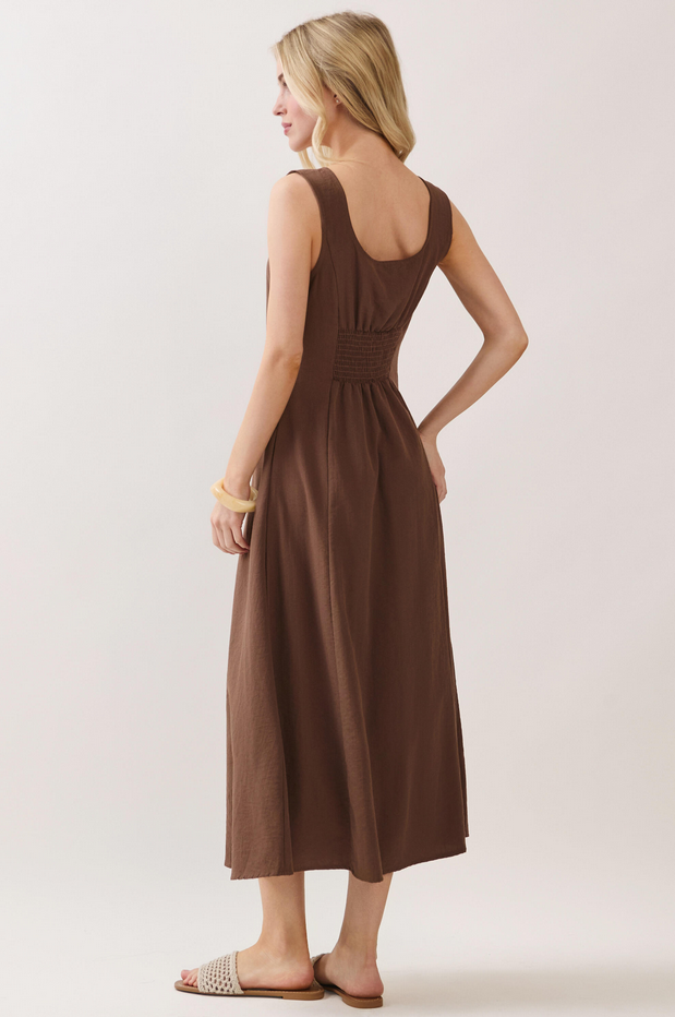 Final Touch Square Neck Button Dress