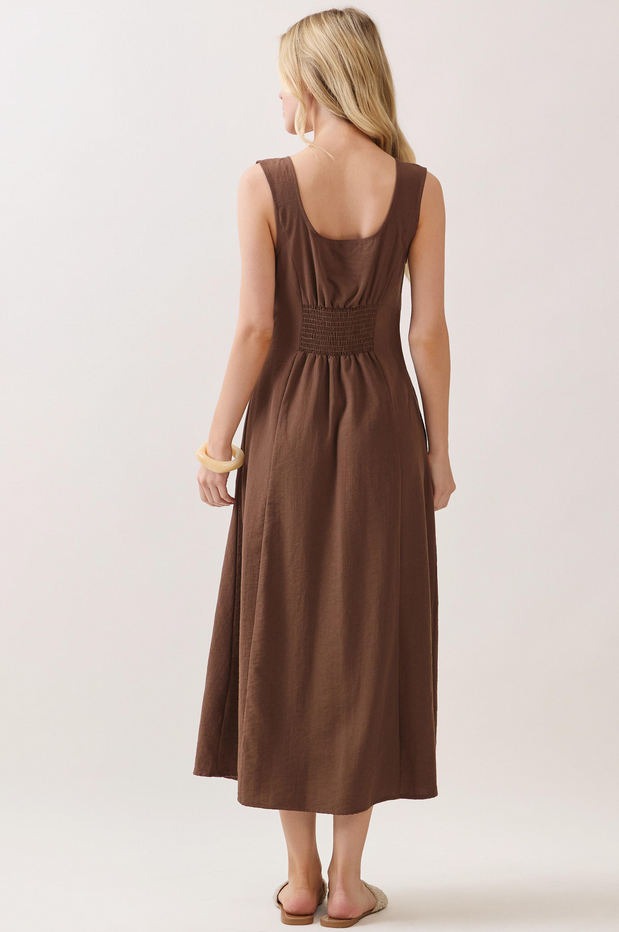 Final Touch Square Neck Button Dress