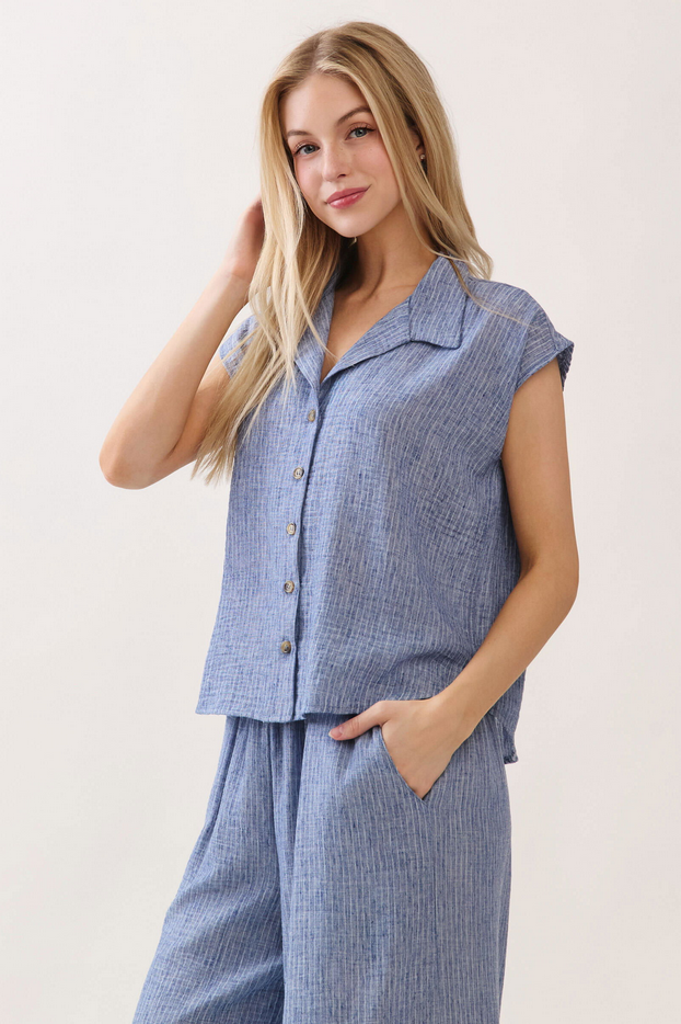 Final Touch Striped Box Blouse