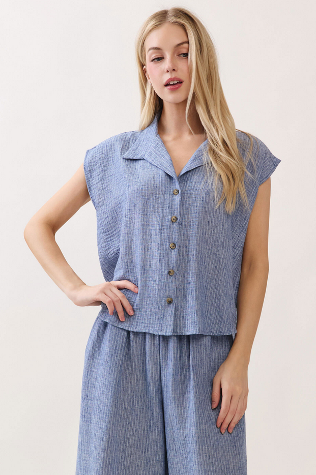 Final Touch Striped Box Blouse