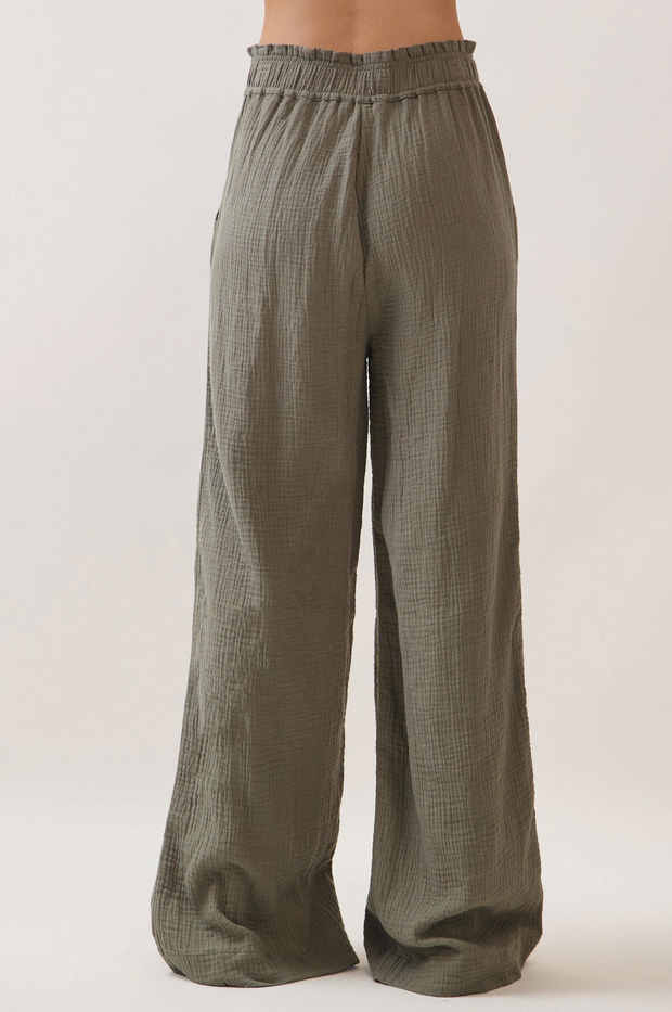 Final Touch Wide Leg Gauze Pants