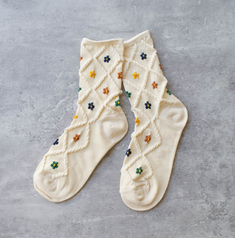Tiepology Ann Cottage Floral Casual Socks