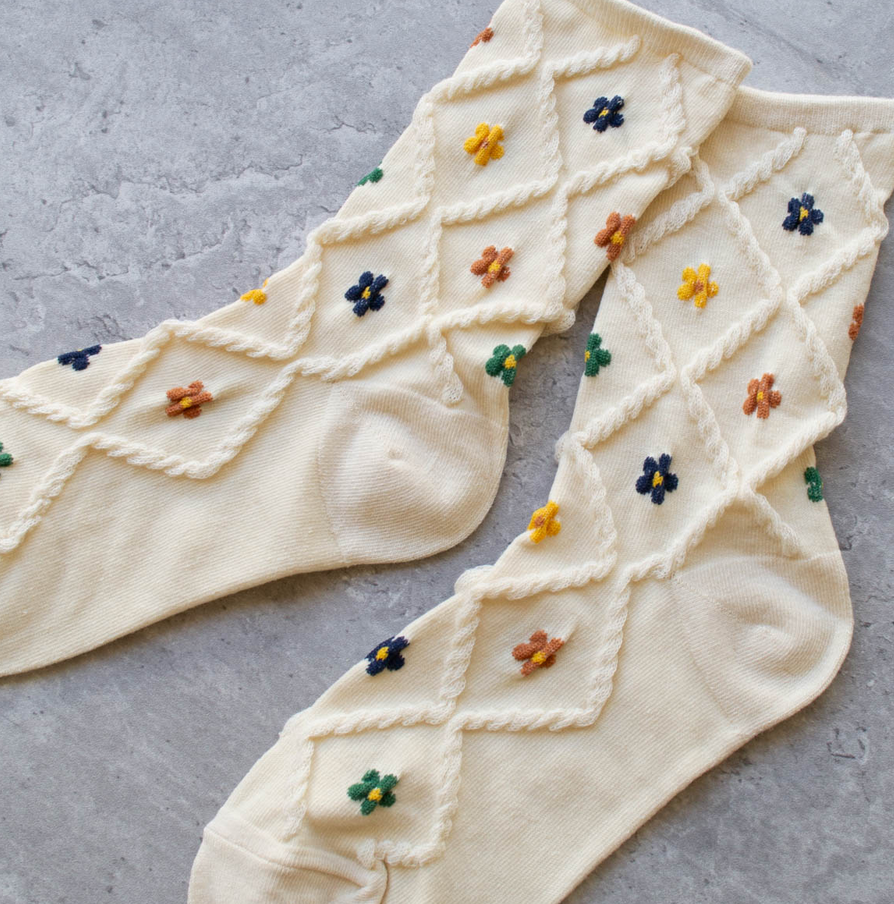 Tiepology Ann Cottage Floral Casual Socks