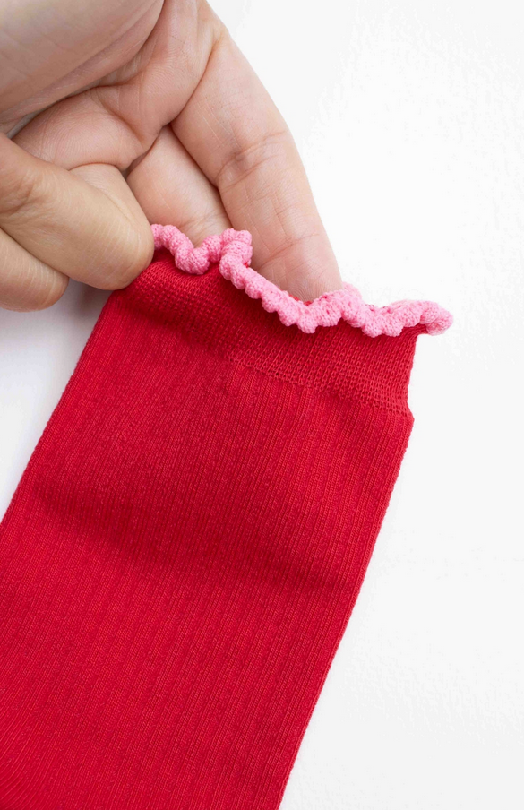 Tiepology Two Tone Ruffle Edge Socks