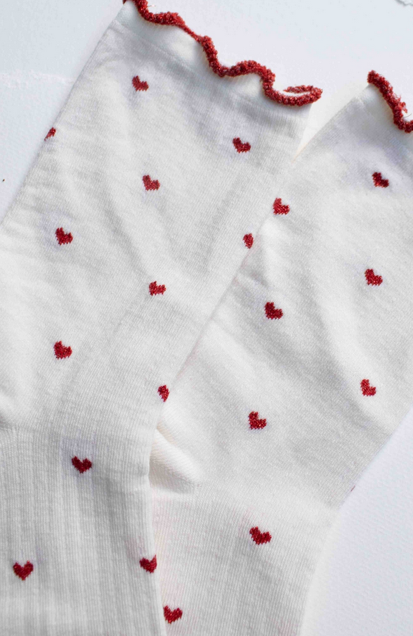 Tiepology Mini Heart Ruffle Socks