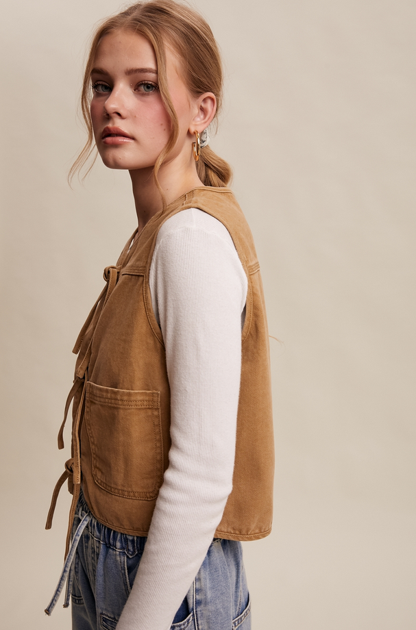 Listicle Tied Utility Vest