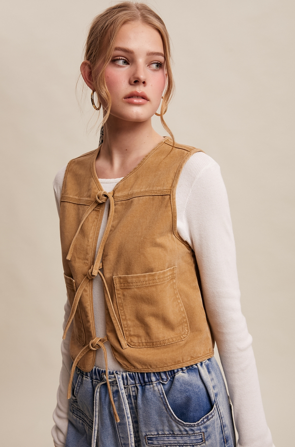 Listicle Tied Utility Vest