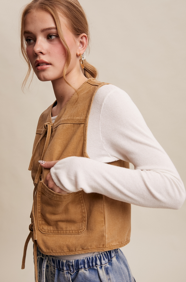 Listicle Tied Utility Vest